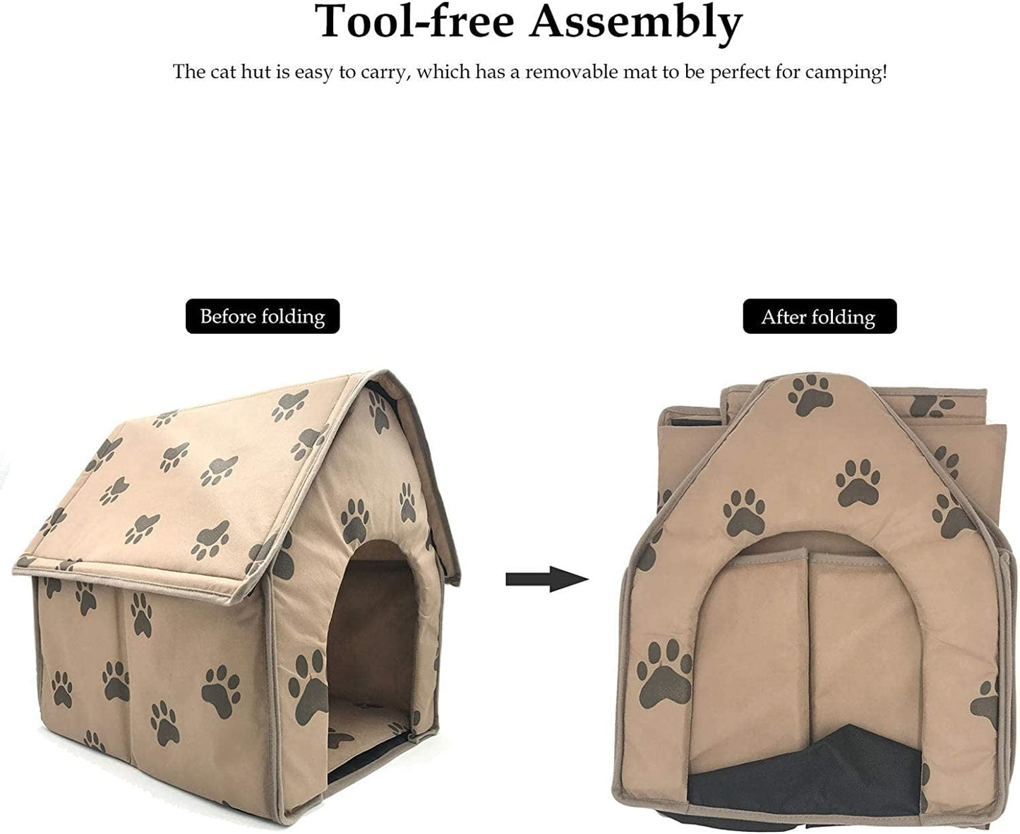 Nvzi Foldable Small Footprint Pet Bed Weatherproof, Portable Dog House Indoor, Small Medium,10pcs
