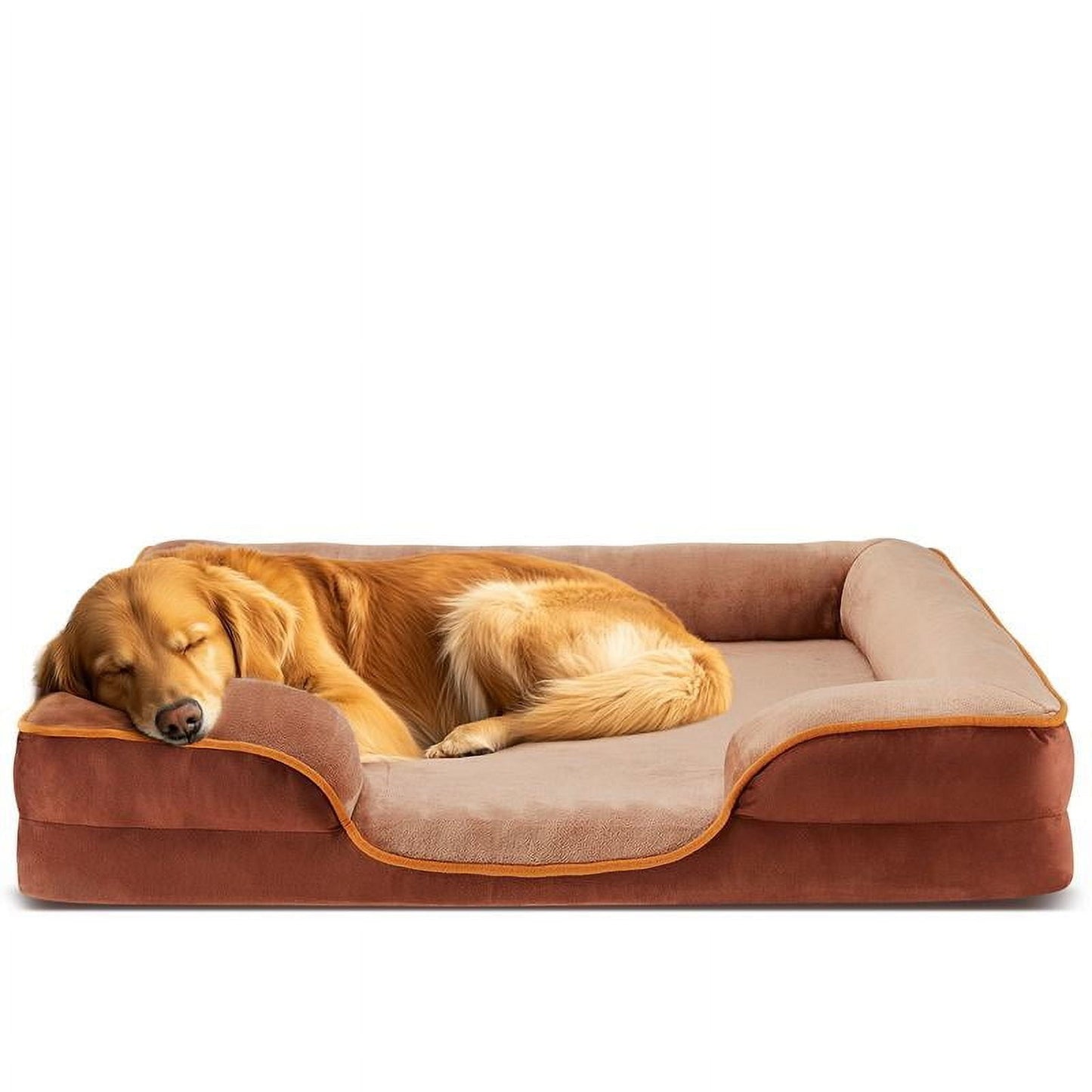 Orthopedic Dog Bed for Large Size Dogs, Supportive Memory Foam Dog Sofa with Washable Removable Cover, Non-Slip Base, Waterproof Pet Couch Bed
