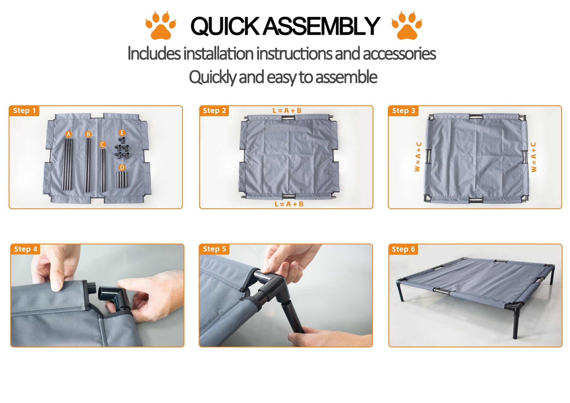 Katieovy Cooling Elevated Dog Bed for Large Dogs,Durable Dog Cot with Breathable Mesh,Washable Outdoor Chew Proof Raised Dog Bed