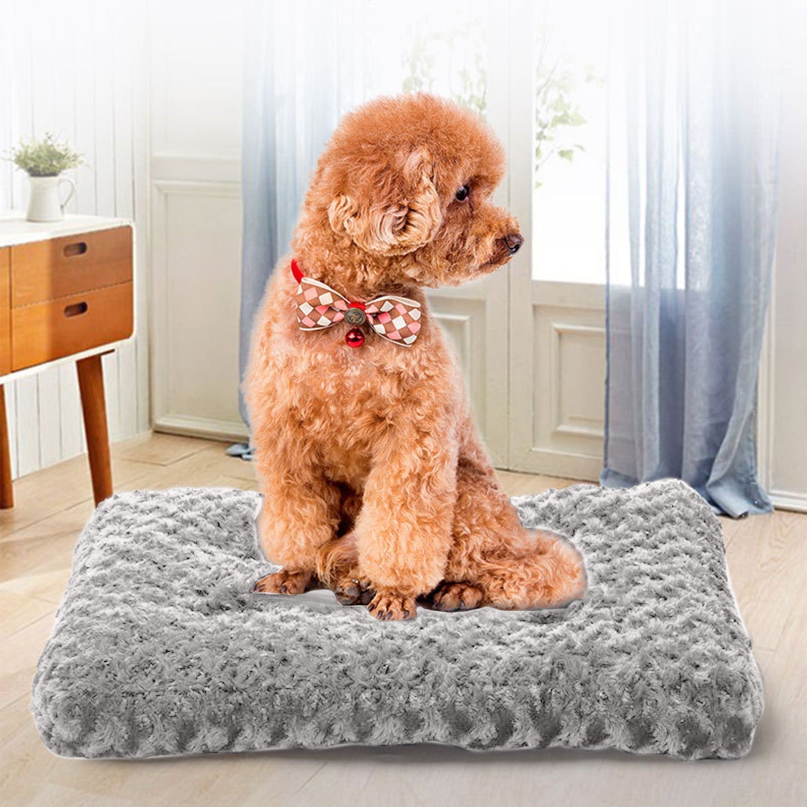 Azrian Christmas Sales Under 5 Dog Bed,Orthopedic Crate Foam Dog Bed with Removable Washable Cover,Waterproof Dog Mattress Nonskid Bottom,Comfy Anxiety Pet Bed Mat