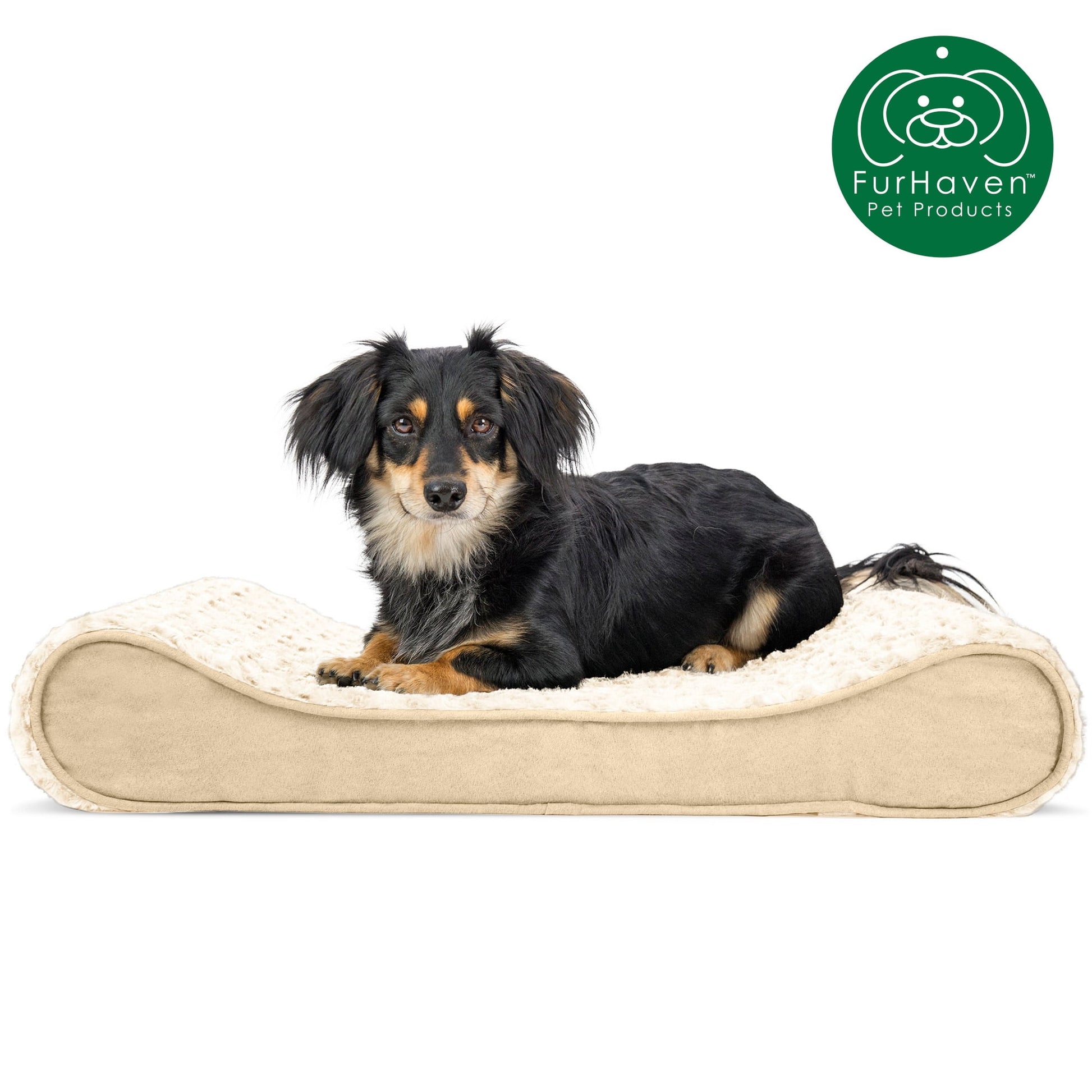 FurHaven Pet Products Ultra Plush Luxe Lounger Orthopedic Pet Bed for Dogs & Cats - Cream, Medium