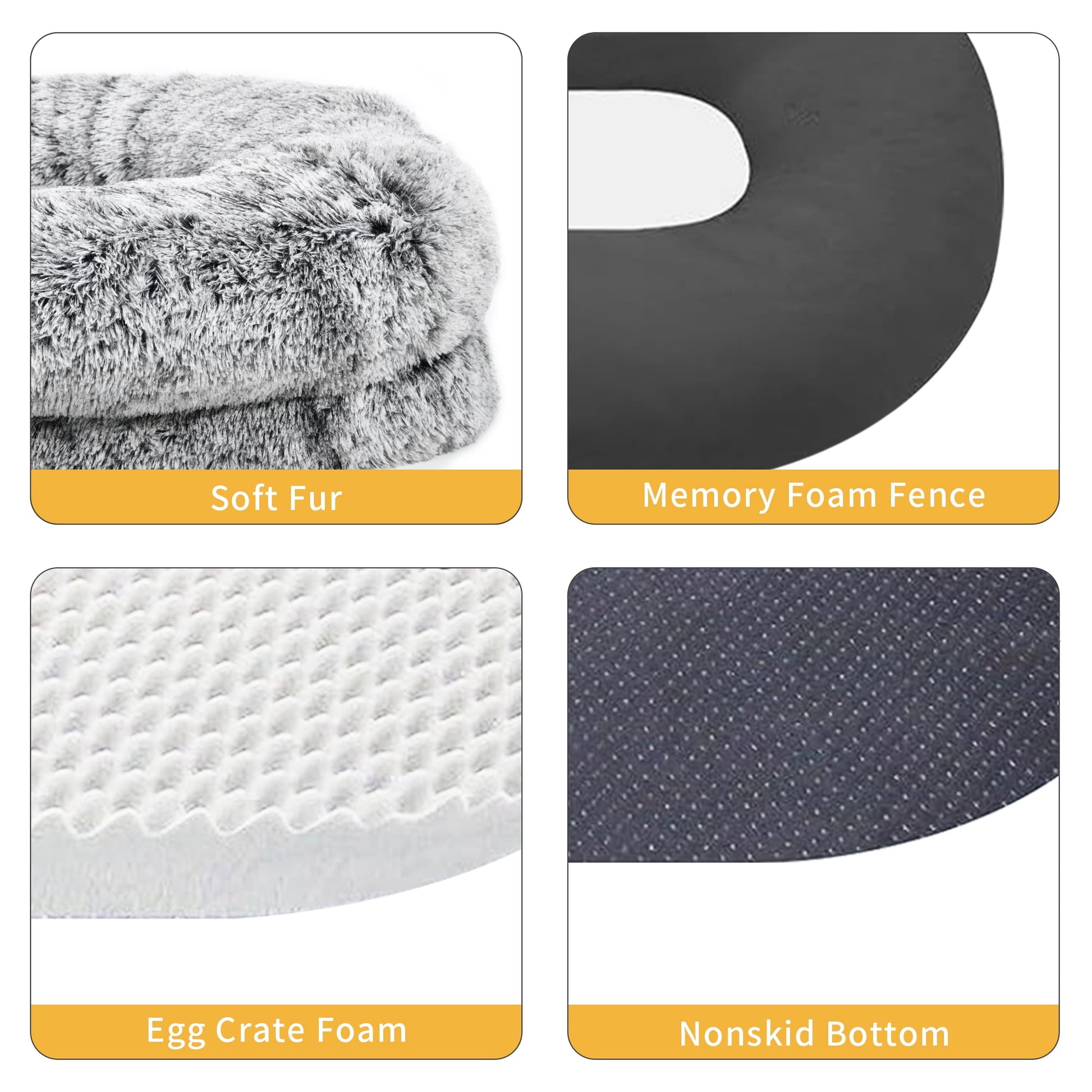 Dextrus Human Dog Bed, Oversized Memory Foam Dog Bed, 79"x43" with Blanket and Pillow, Removable Fur Cover, Grey