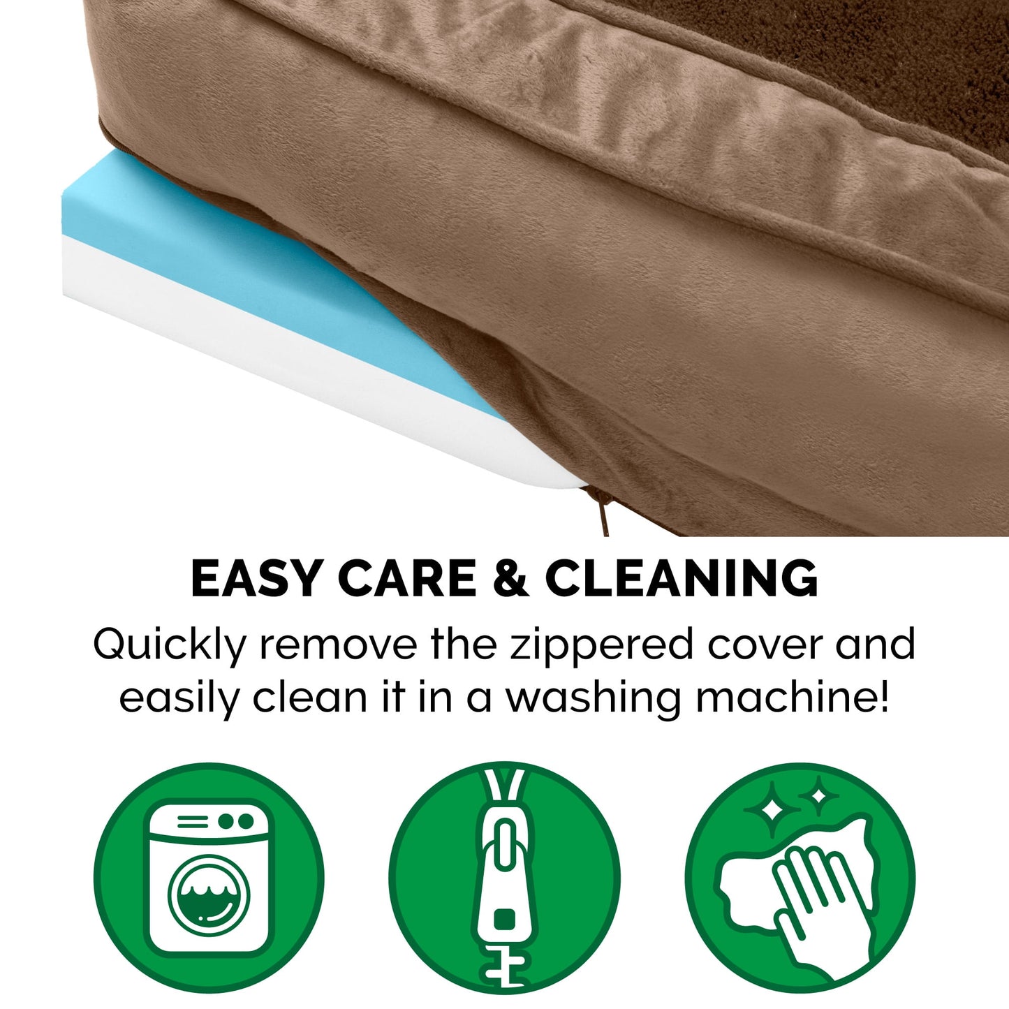 FurHaven Pet Products | Cooling Gel Memory Foam Orthopedic Plush & Velvet Comfy Couch Sofa-Style Pet Bed for Dogs & Cats, Almondine, Jumbo