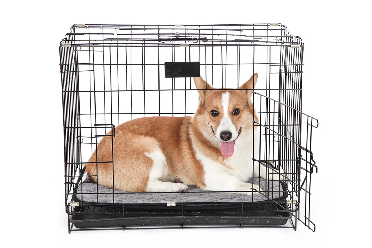 QIAOQI Dog Bed Crate Mat Grey Kennel Pad | Washable Orthopedic Pillow Pet Beds Cushion Padding Bolster