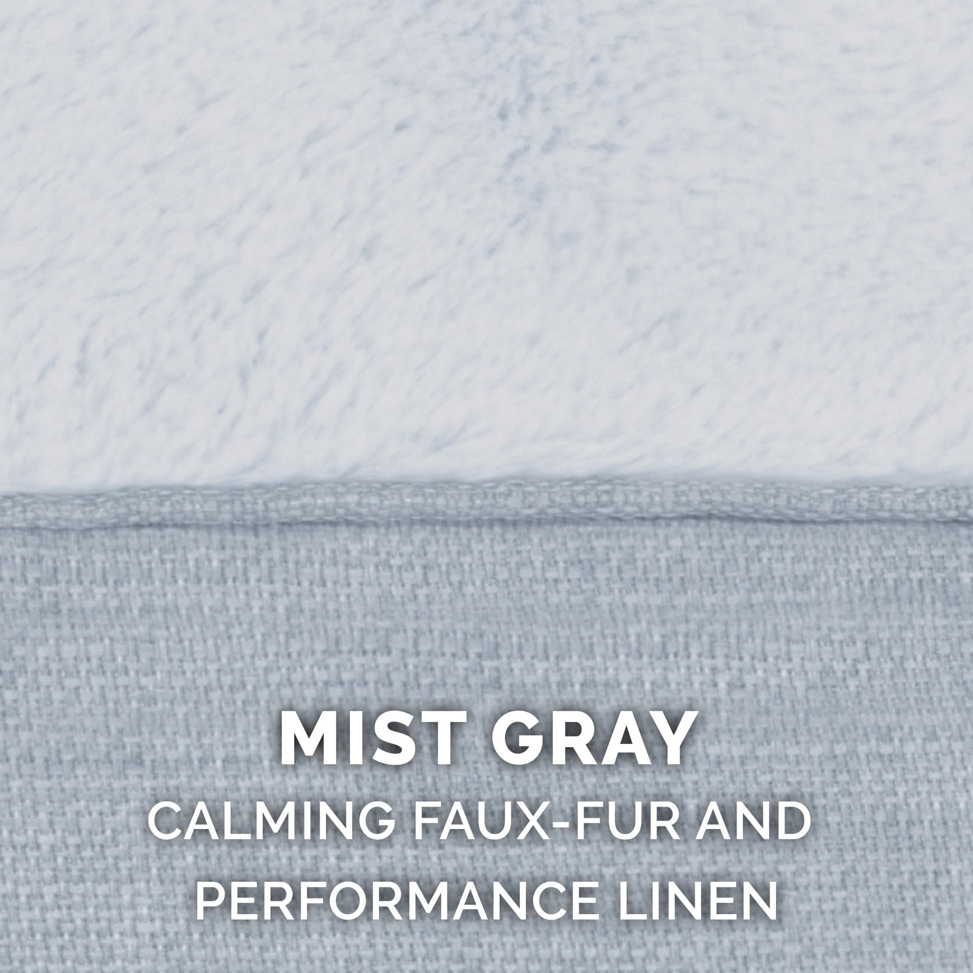 FurHaven Pet Products Extra Small Plush & Performance Linen Hooded Donut Dog & Cat Bed, Mist Gray