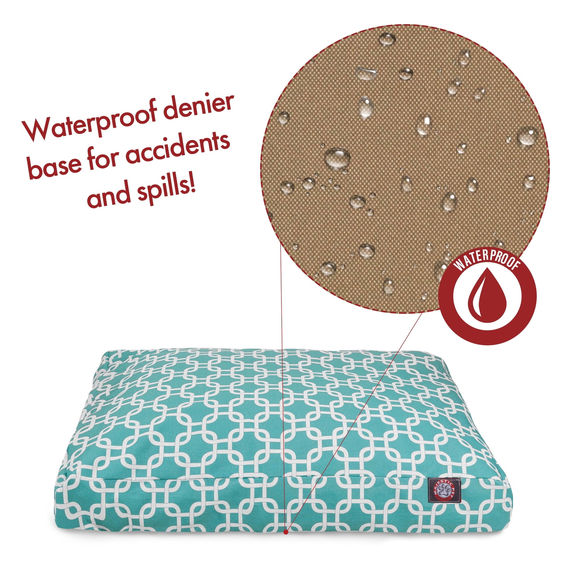 Majestic Pet | Links Rectangle Pet Bed For Dogs, Removable Cover, Teal, Large