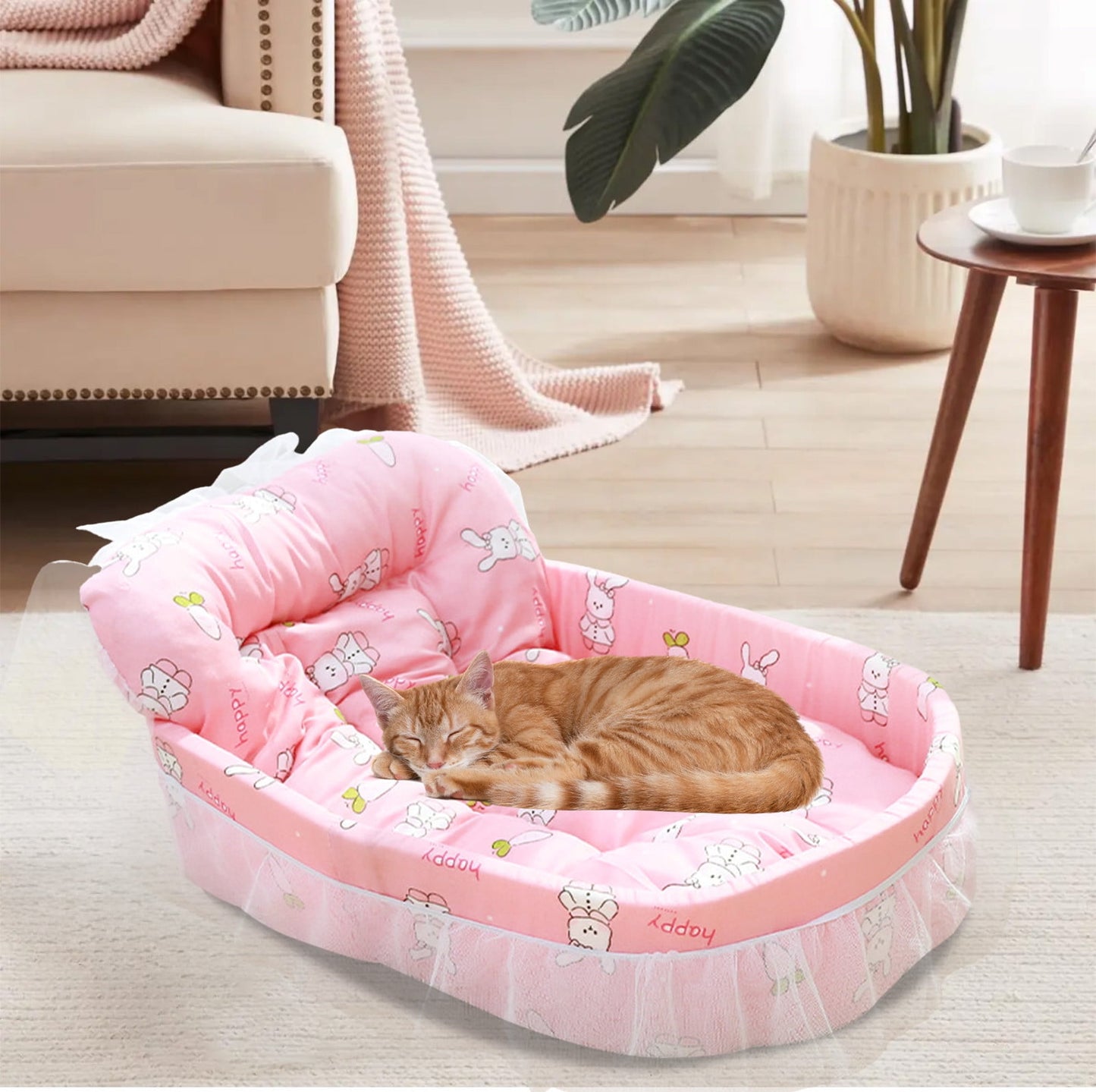 Orthopedic Pet Bed with Removable Mattress, Hypoallergenic Design for Cats and Small Dogs