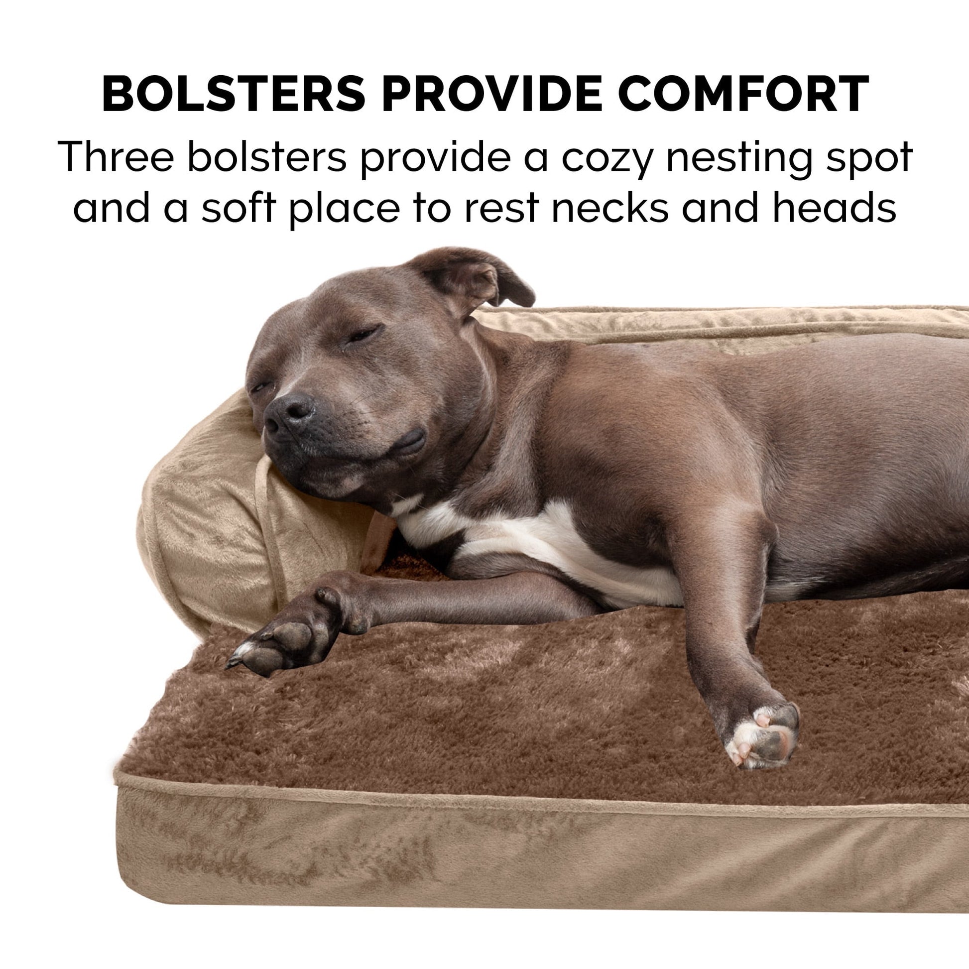 FurHaven Pet Products | Cooling Gel Memory Foam Orthopedic Plush & Velvet Comfy Couch Sofa-Style Pet Bed for Dogs & Cats, Almondine, Jumbo