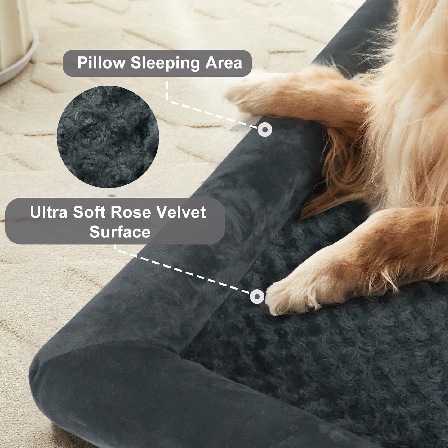 PayUSD XL Dog Beds Waterproof Orthopedic Dog Bed for Extra Large Dogs Non-Slip Bottom and Egg-Crate Foam Big Dog Pet Couch Sofa with Washable Removable Cover