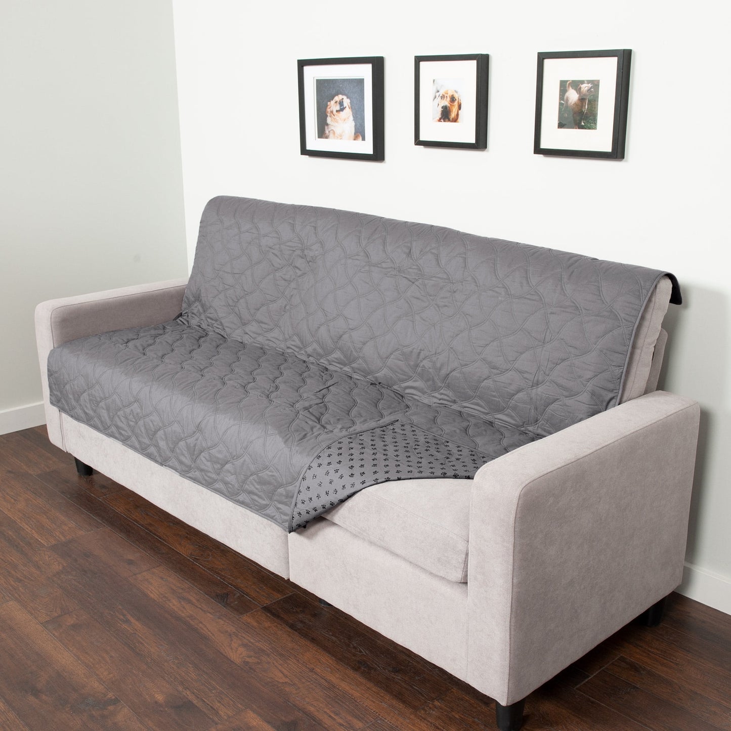 FurHaven Pet Products Quilted Twill Waterproof Bed/Furniture Protector - Gray, Medium/Full