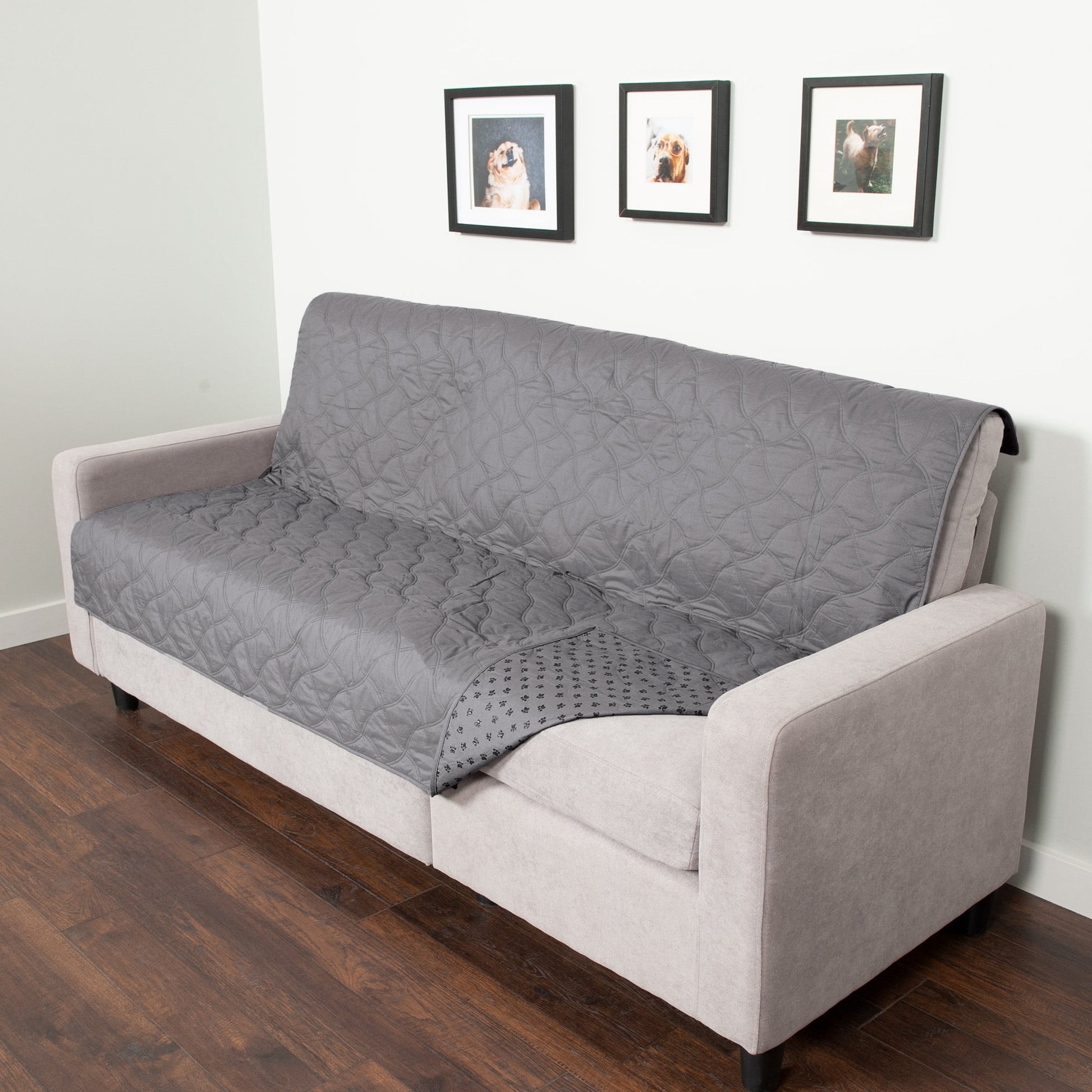 FurHaven Pet Products Quilted Twill Waterproof Bed/Furniture Protector - Gray, Medium/Full