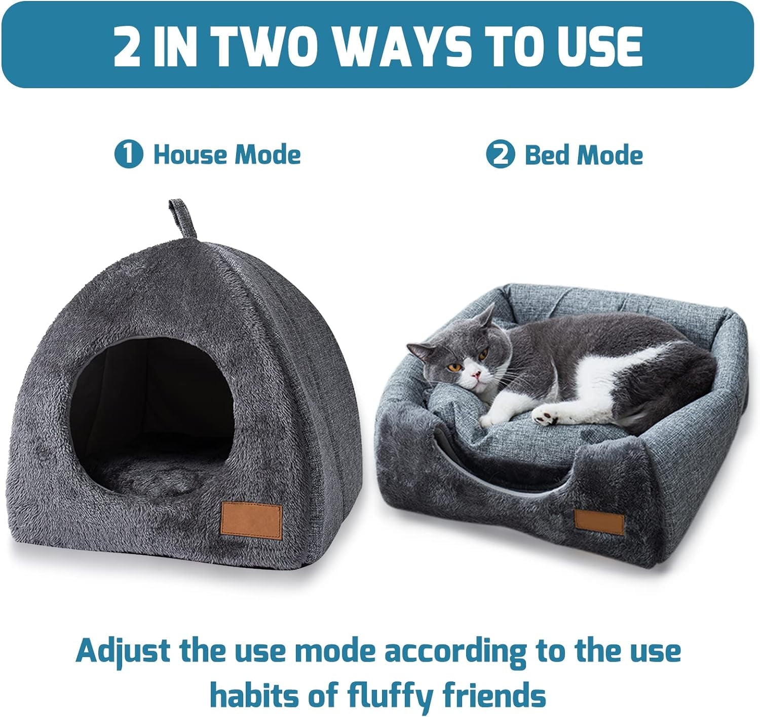 Warm Cat Shelter-House for Outdoor Cats in Winter, Soft and Self Warming Kitten beds,Cat Bed for Indoor Cats,Waterproof Outdoor Heated Cat House,Warm and Insulated Cat House