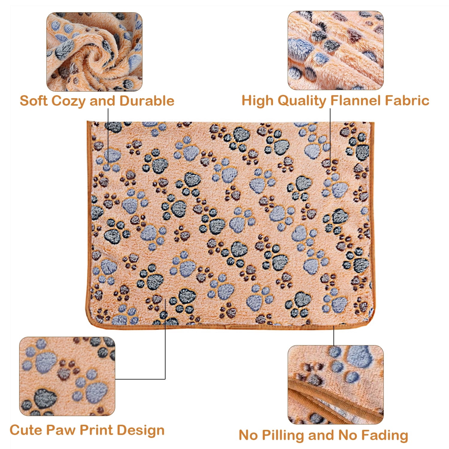 Petimi 3 Pcs Dog Blanket, Soft Warm Coral Fleece Pet Blanket, Puppy Blankets, Cat Blanket for Couch, 20.5"x30"