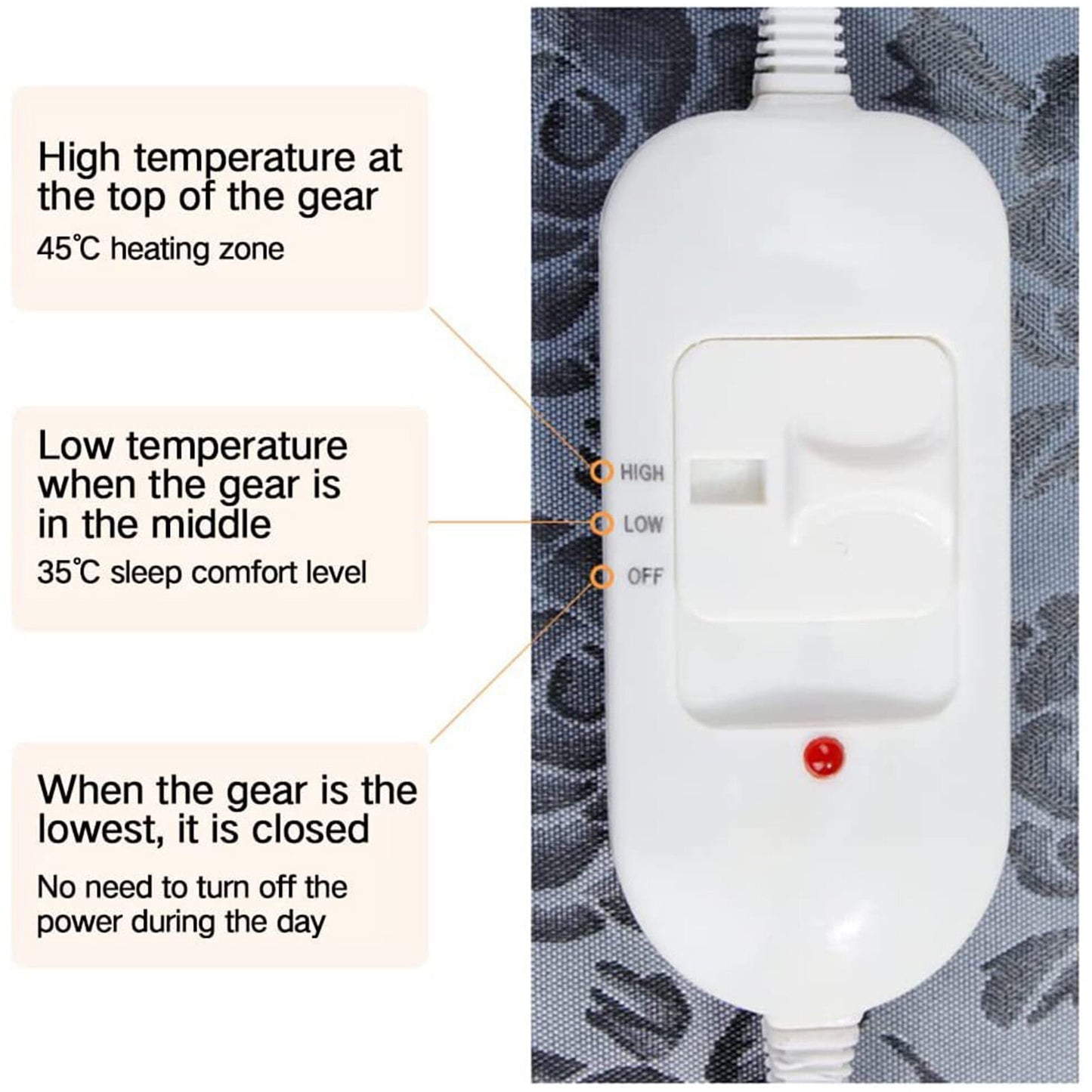 Yolispa Pet Heating Pad Mat, Electric Pet Heating Pad Bed for Cat Dog Large Indoor Outdoor Waterproof Adjustable Temperature Heater