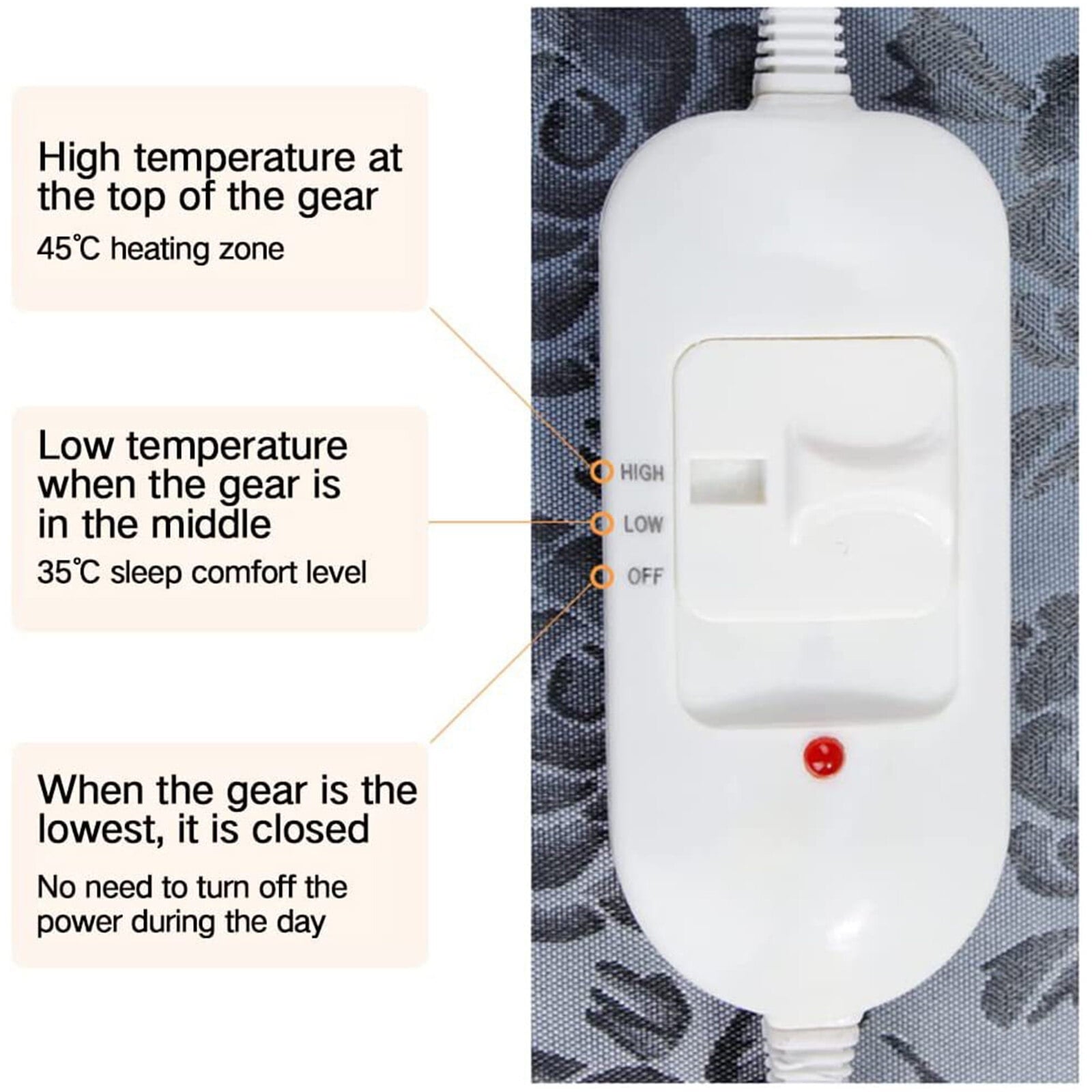 Yolispa Pet Heating Pad Mat, Electric Pet Heating Pad Bed for Cat Dog Large Indoor Outdoor Waterproof Adjustable Temperature Heater