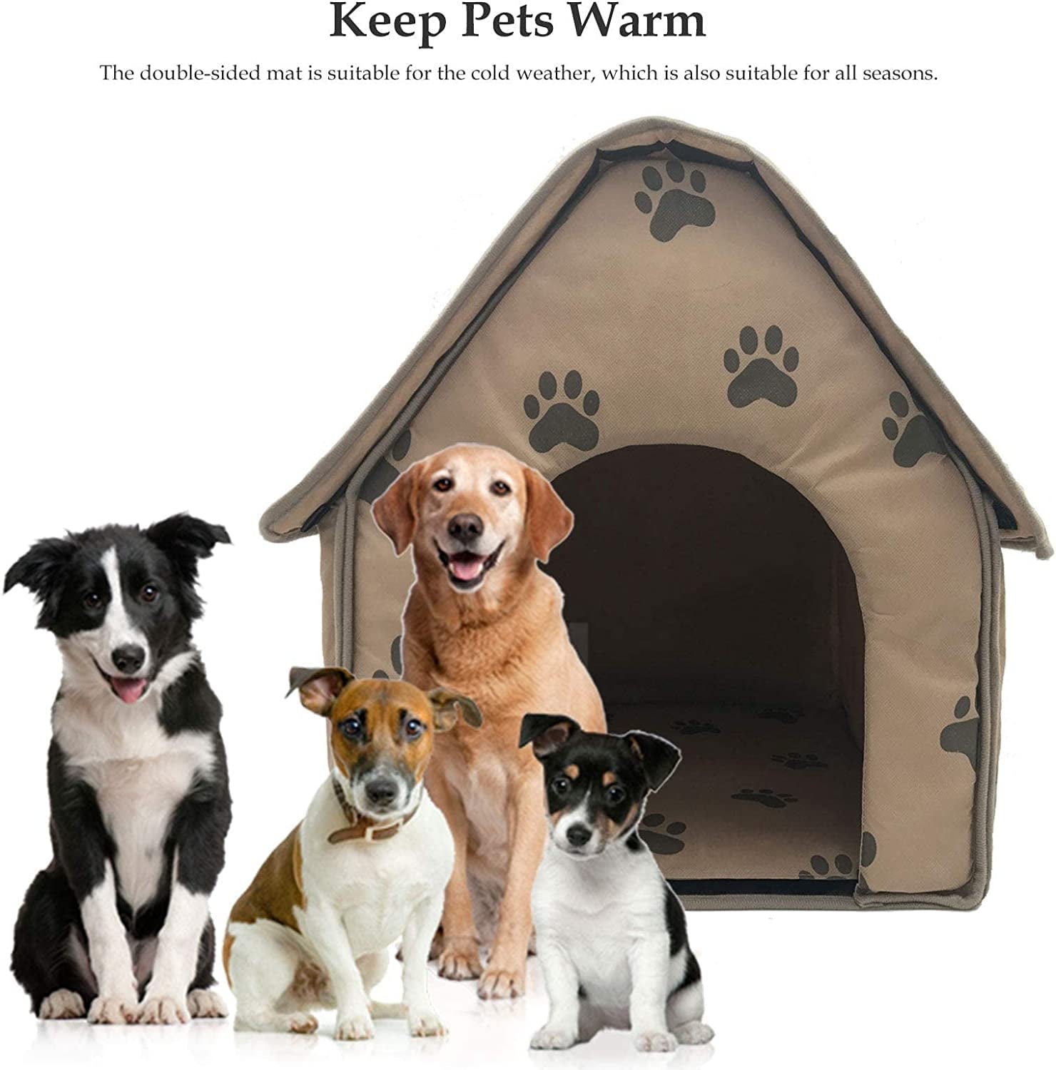 Nvzi Foldable Small Footprint Pet Bed Weatherproof, Portable Dog House Indoor, Small Medium，10pcs