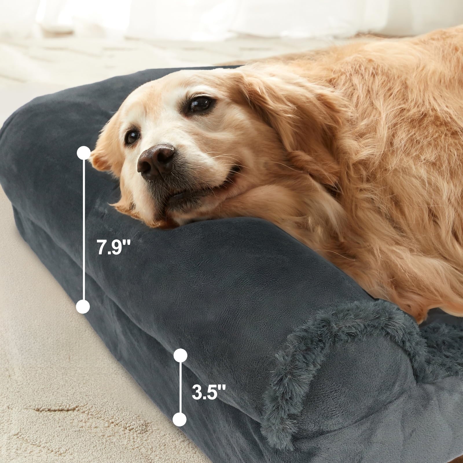 PayUSD XL Dog Beds Waterproof Orthopedic Dog Bed for Extra Large Dogs Non-Slip Bottom and Egg-Crate Foam Big Dog Pet Couch Sofa with Washable Removable Cover