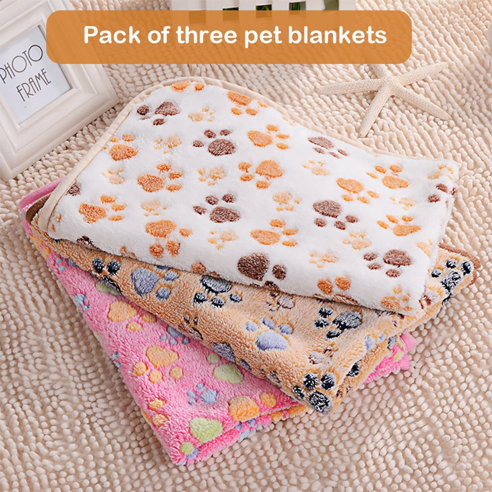 Petimi 3 Pcs Dog Blanket, Soft Warm Coral Fleece Pet Blanket, Puppy Blankets, Cat Blanket for Couch, 20.5"x30"