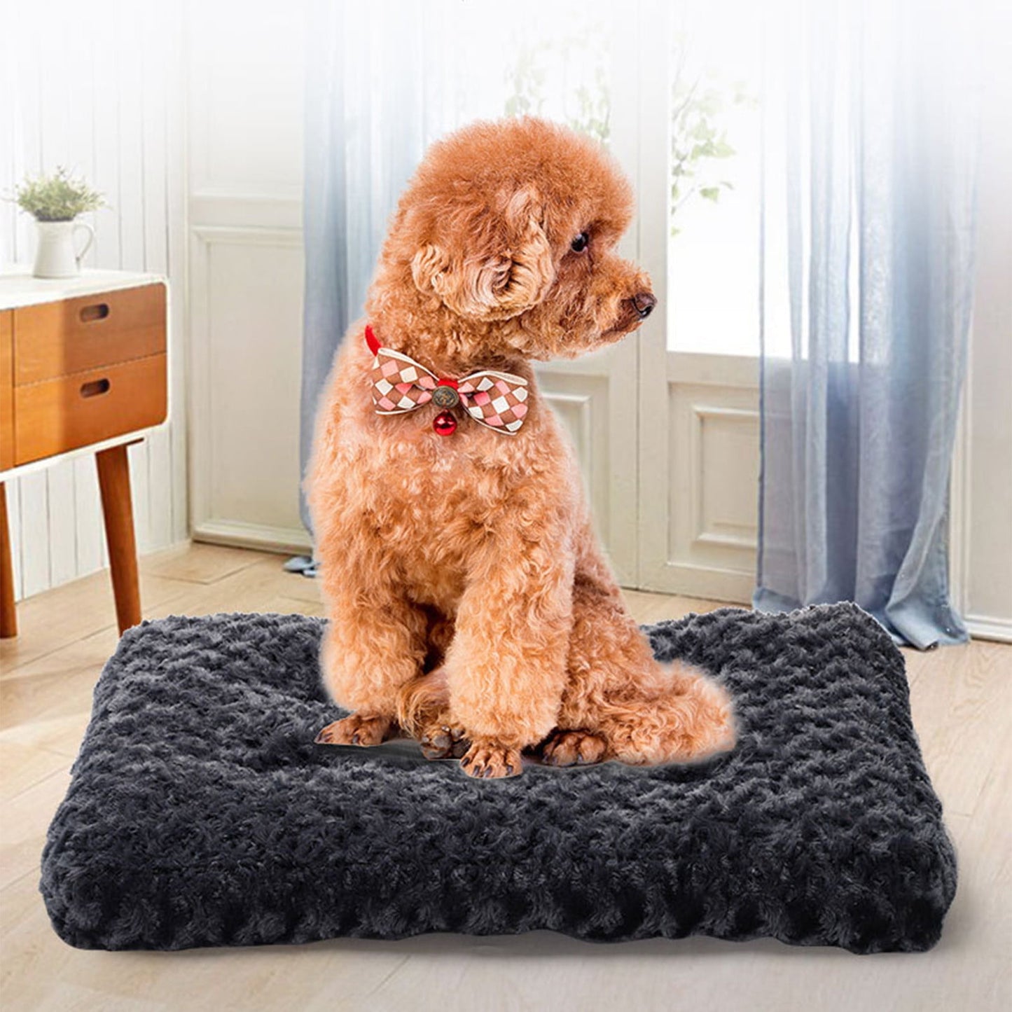Azrian Christmas Sales Under 5 Dog Bed,Orthopedic Crate Foam Dog Bed with Removable Washable Cover,Waterproof Dog Mattress Nonskid Bottom,Comfy Anxiety Pet Bed Mat