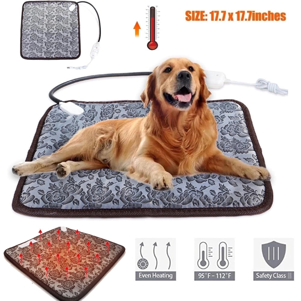Yolispa Pet Heating Pad Mat, Electric Pet Heating Pad Bed for Cat Dog Large Indoor Outdoor Waterproof Adjustable Temperature Heater
