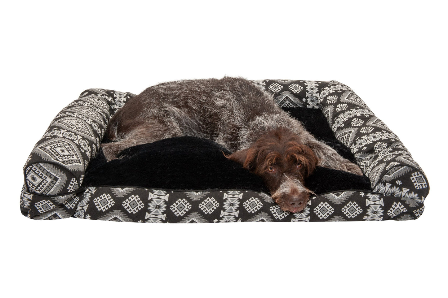 FurHaven Southwest Kilim Orthopedic Sofa Pet Bed for Dogs & Cats - Boulder Gray, Medium