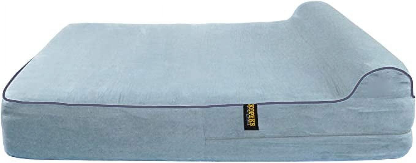 KOPEKS Large Pet Bed Replacement Cover with Memory Foam, Grey