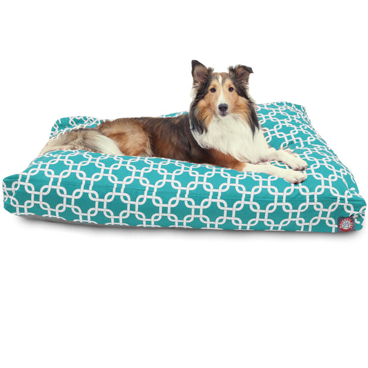 Majestic Pet | Links Rectangle Pet Bed For Dogs, Removable Cover, Teal, Large