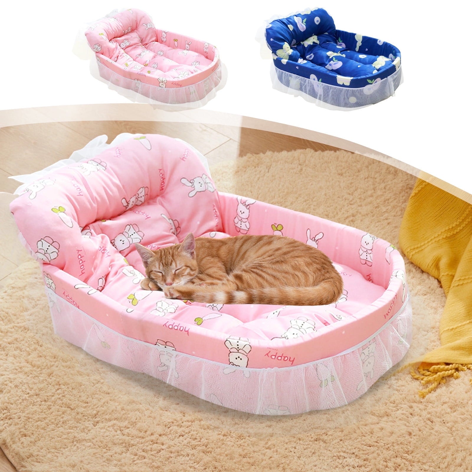 Orthopedic Pet Bed with Removable Mattress, Hypoallergenic Design for Cats and Small Dogs