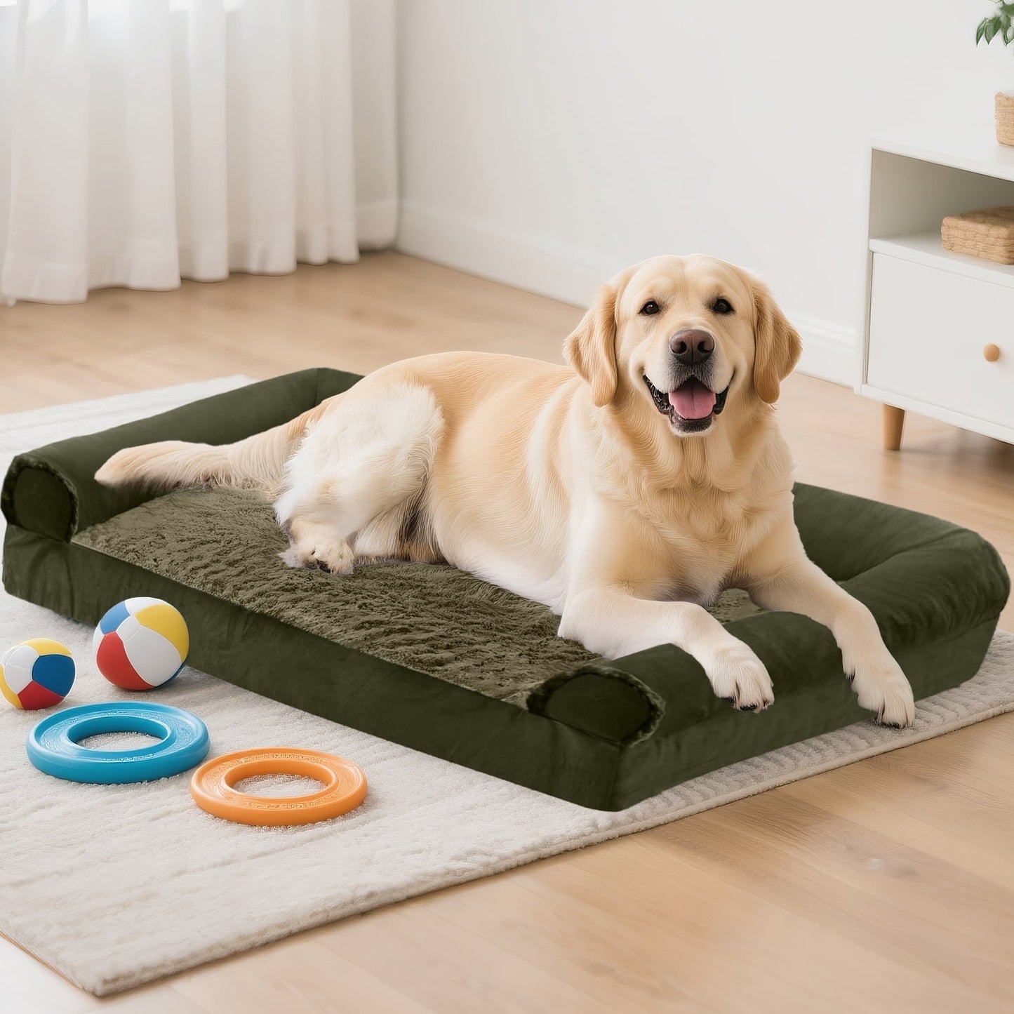 PayUSD XL Dog Beds Waterproof Orthopedic Dog Bed for Extra Large Dogs Non-Slip Bottom and Egg-Crate Foam Big Dog Pet Couch Sofa with Washable Removable Cover