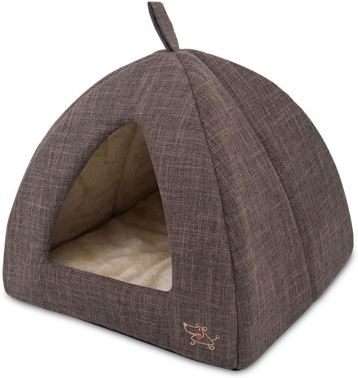 Pet Tent-Soft Bed for Dog and Cat by Best Pet Supplies - Beige Corduroy, 16" x 16" x H:14"