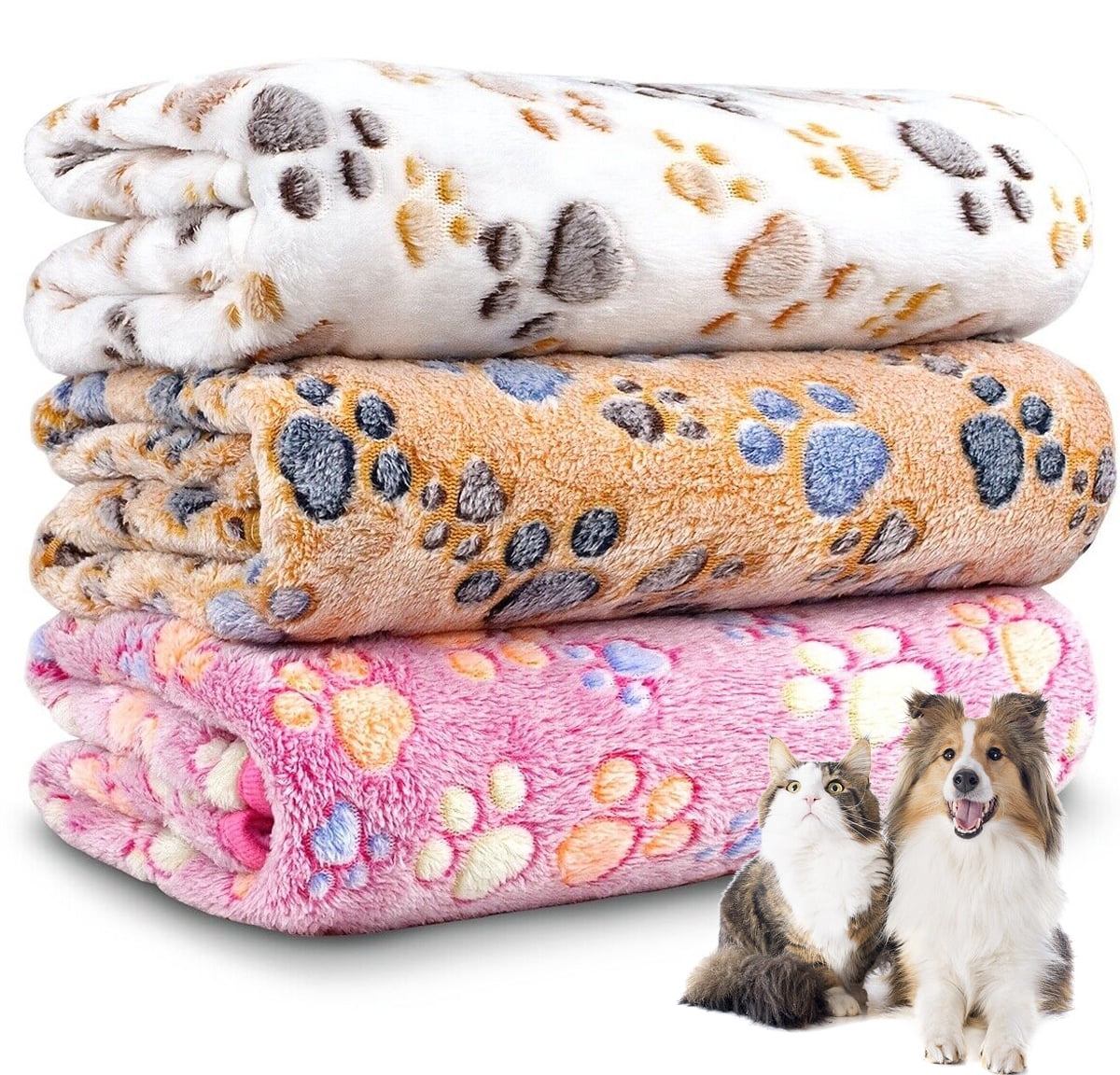 Petimi 3 Pcs Dog Blanket, Soft Warm Coral Fleece Pet Blanket, Puppy Blankets, Cat Blanket for Couch, 20.5"x30"