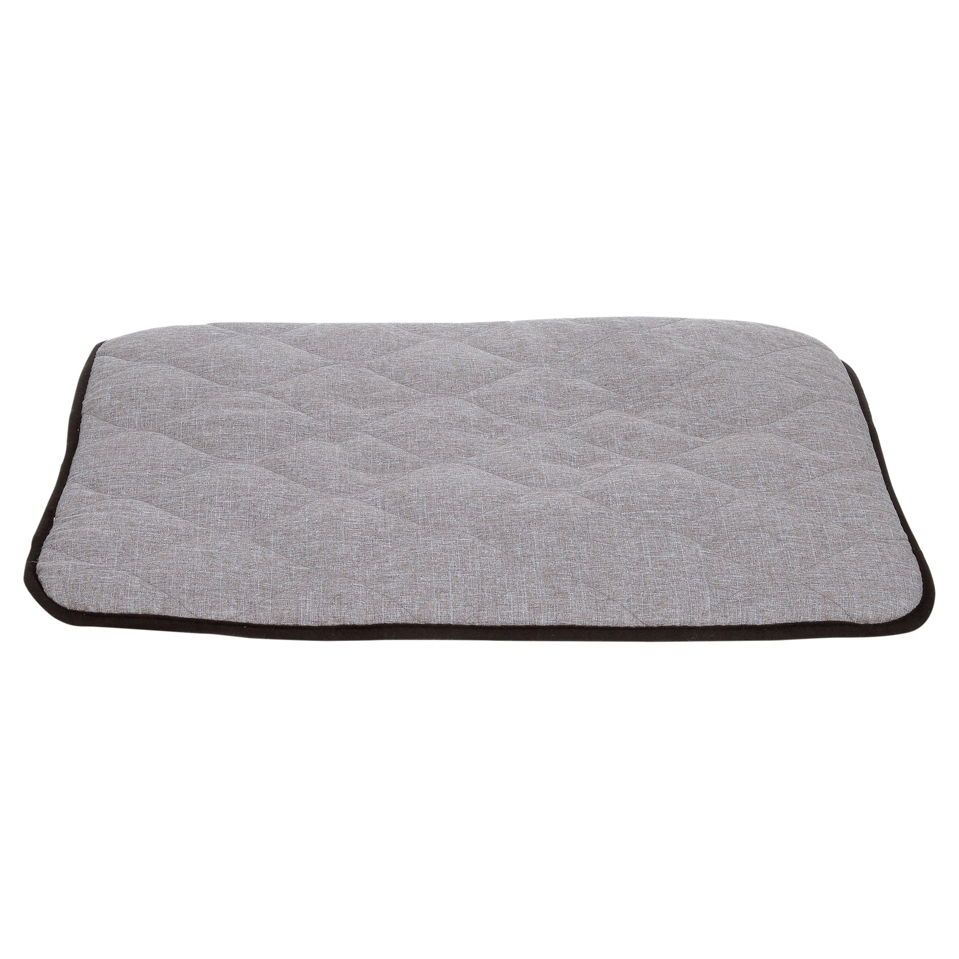 QIAOQI Dog Bed Crate Mat Grey Kennel Pad | Washable Orthopedic Pillow Pet Beds Cushion Padding Bolster