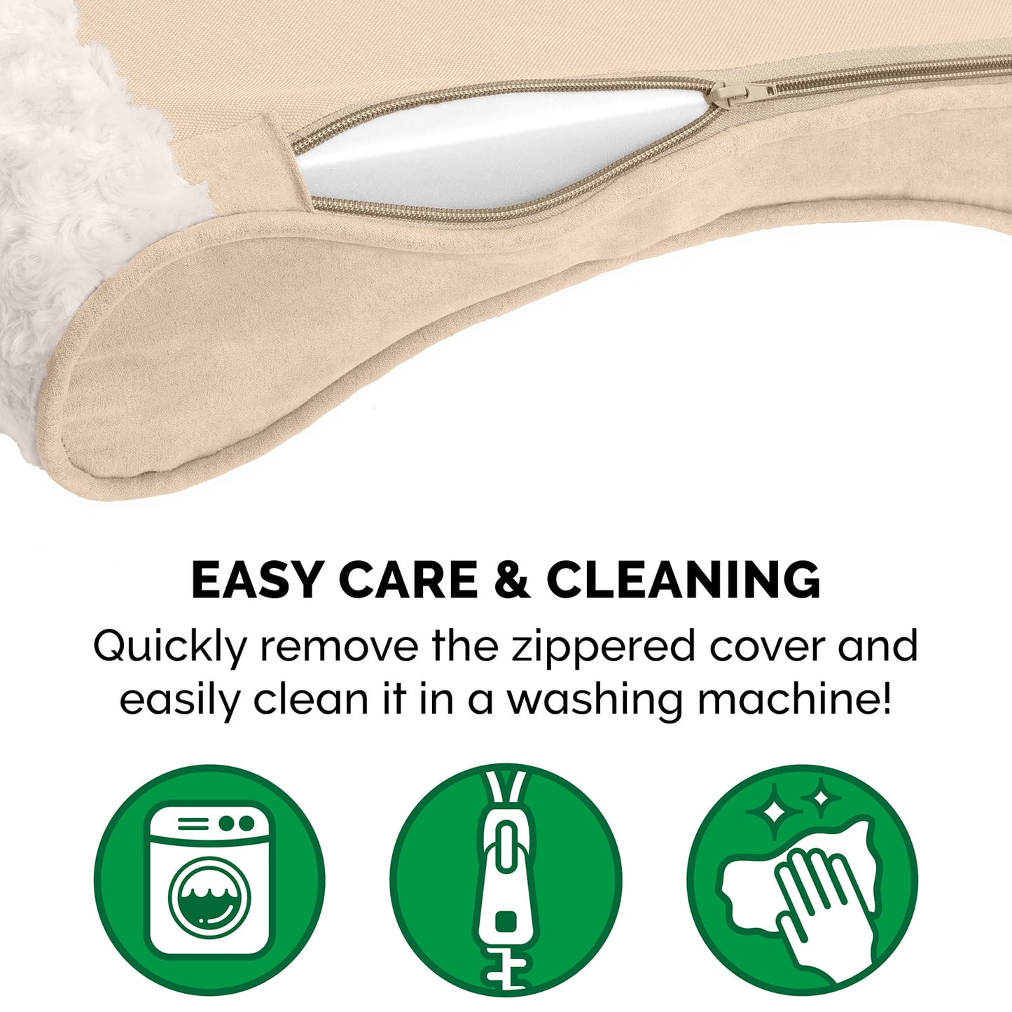 FurHaven Pet Products Ultra Plush Luxe Lounger Orthopedic Pet Bed for Dogs & Cats - Cream, Medium