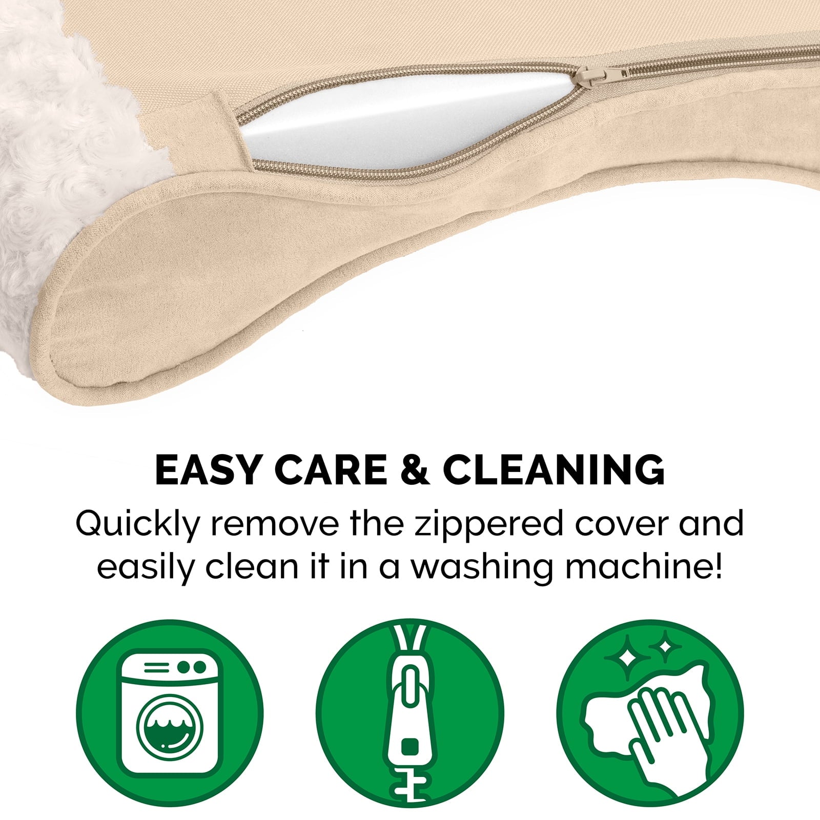 FurHaven Pet Products Ultra Plush Luxe Lounger Orthopedic Pet Bed for Dogs & Cats - Cream, Medium