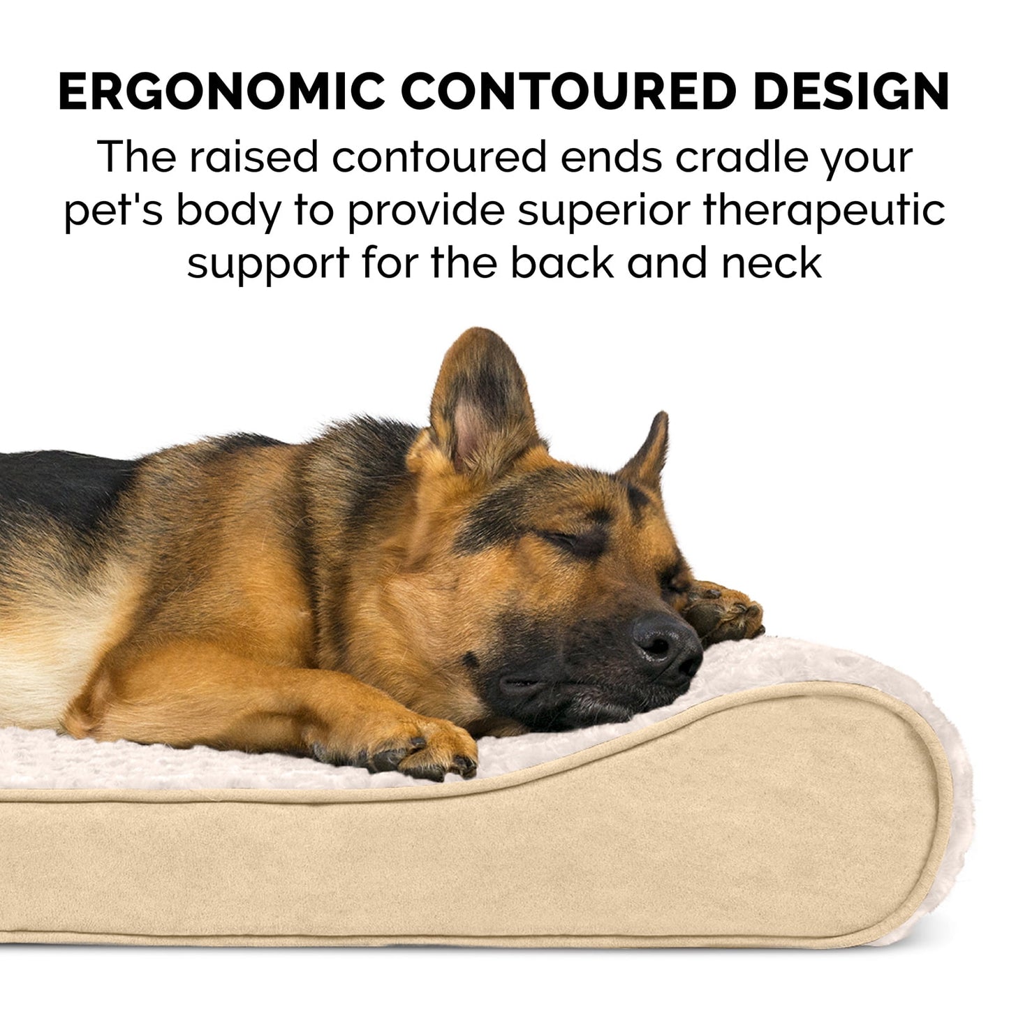 FurHaven Pet Products Ultra Plush Luxe Lounger Orthopedic Pet Bed for Dogs & Cats - Cream, Medium