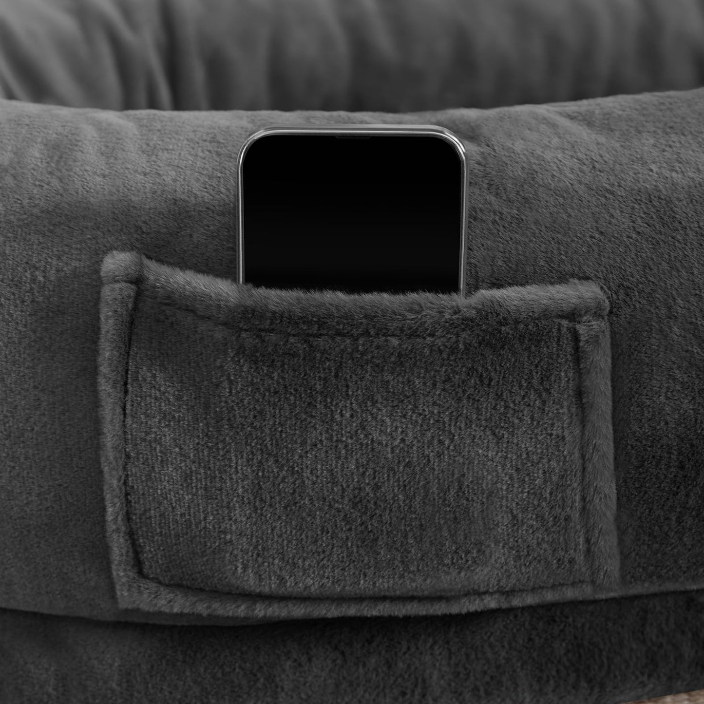 BALUS Deluxe Flannelette Human-Dog Bed, Large High-Quality Fabric Futon for Giant Breeds, Dark Grey