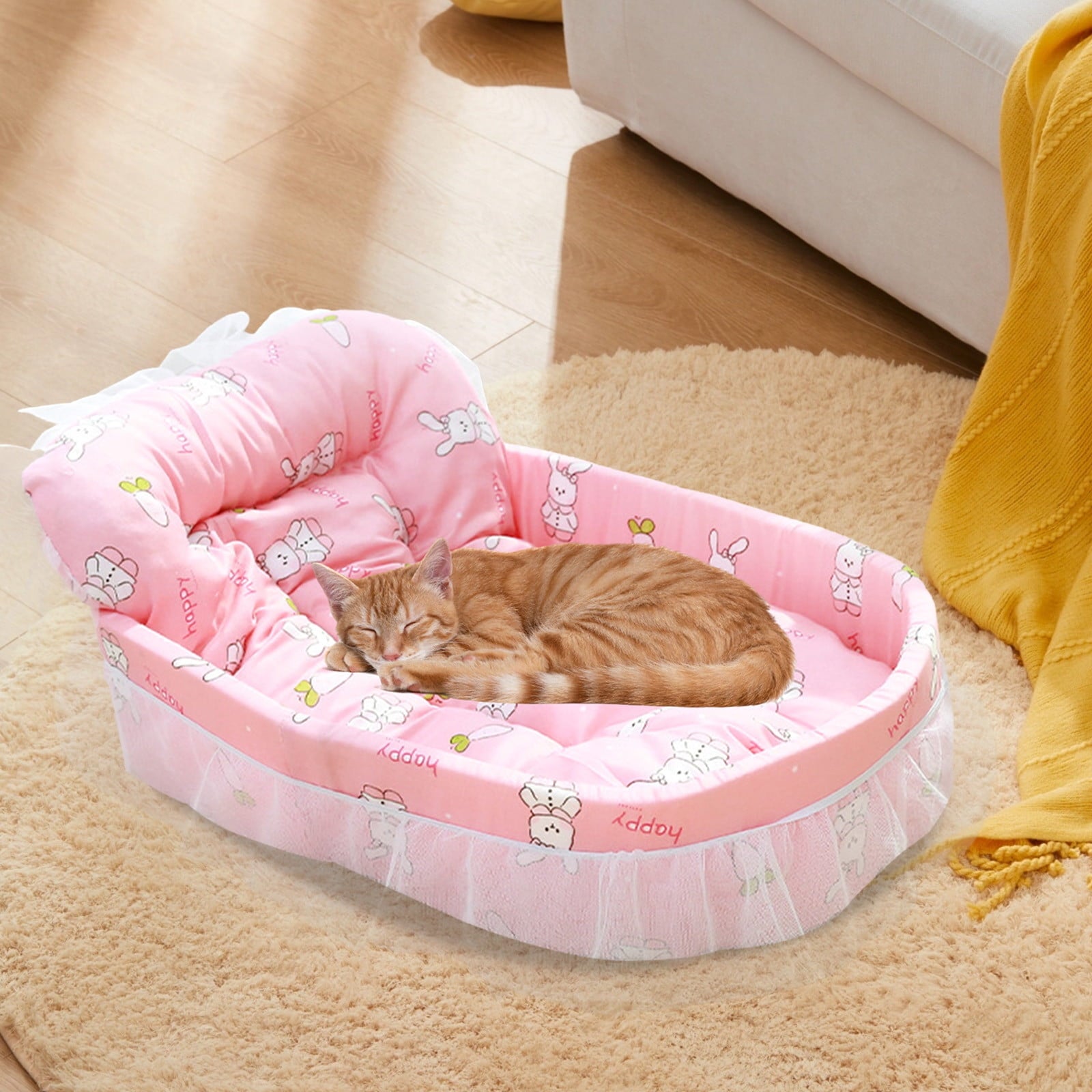 Orthopedic Pet Bed with Removable Mattress, Hypoallergenic Design for Cats and Small Dogs