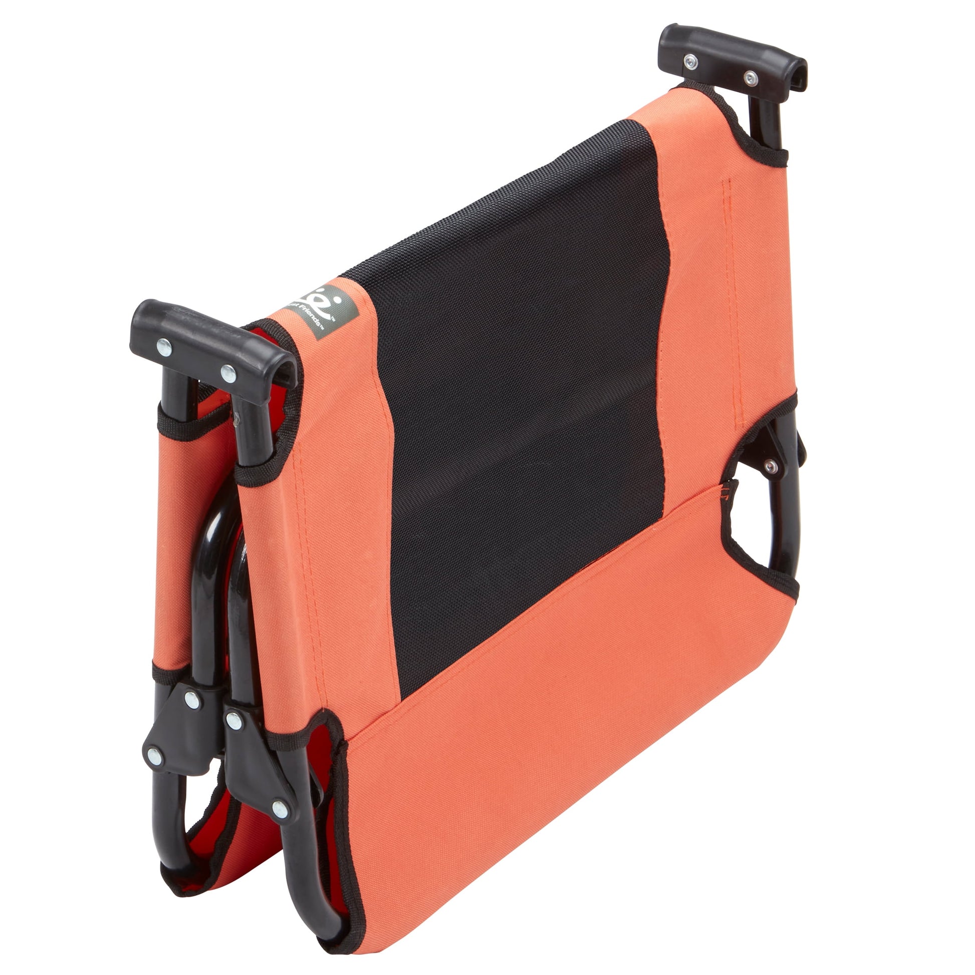 Best Friends Folding Pet Cot with Bonus Collapsible Bowl, Medium - Mesh Center for ventilation with Foldable Legs for easy travel - For pet up to 50 lbs. - Orange & Gray