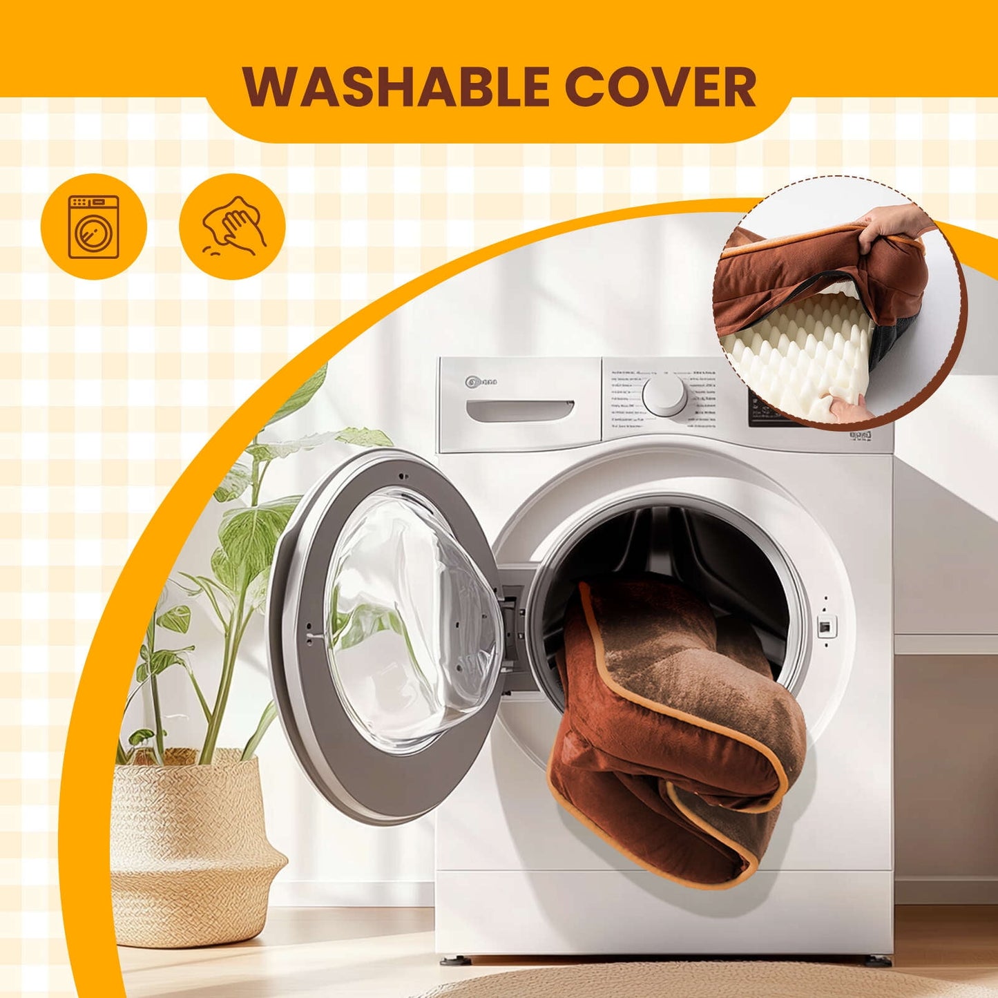 Gianna Dog Bed for Small Size Dogs, Supportive Memory Foam Dog Sofa, Brown