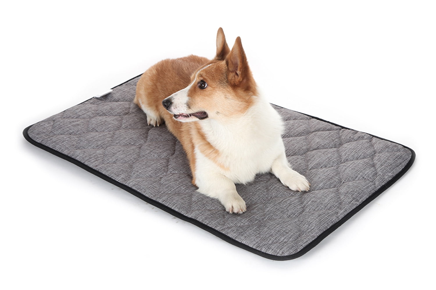 QIAOQI Dog Bed Crate Mat Grey Kennel Pad | Washable Orthopedic Pillow Pet Beds Cushion Padding Bolster