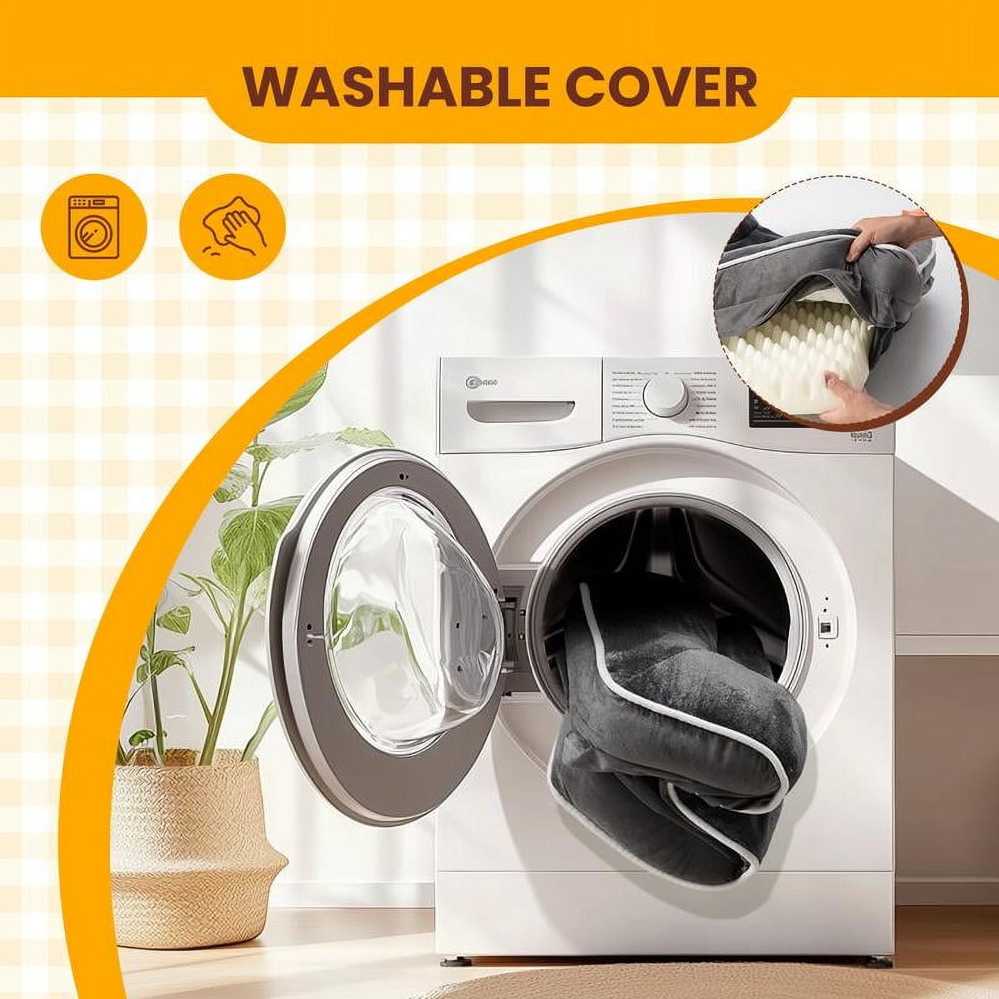 Orthopedic Dog Bed for Large Size Dogs, Supportive Memory Foam Dog Sofa with Washable Removable Cover, Non-Slip Base, Waterproof Pet Couch Bed