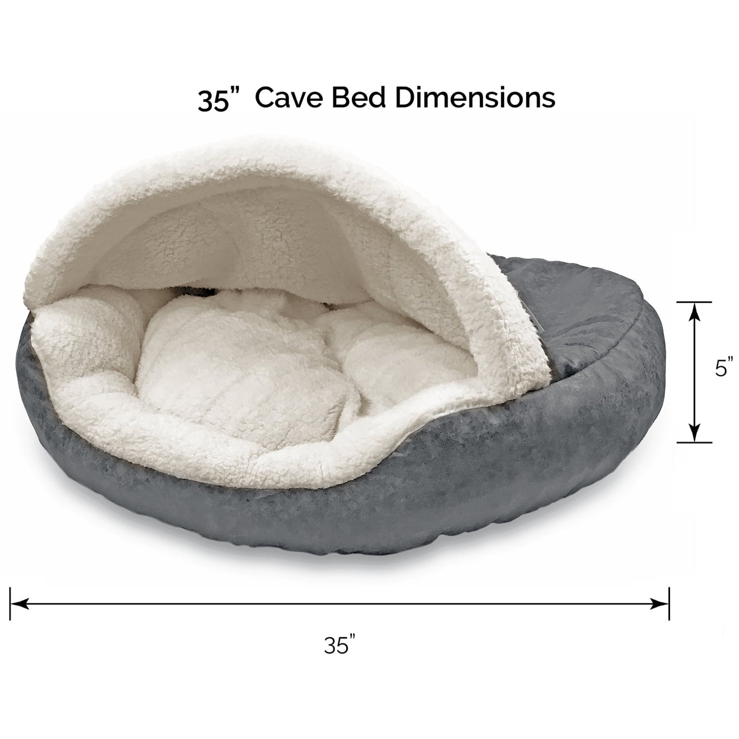 Precious Tails Vegan Leather Deep Dish Cave Pet Dog Bed - Large